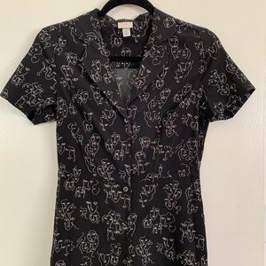 Vital Voices x A New Day Face print shirt dress